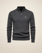 RL Textured Zip-Neck Knit