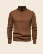 RL Textured Zip-Neck Knit