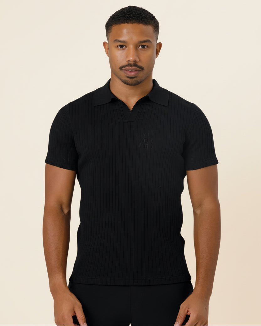 Men's Knit Polo Shirt Old Money Saville