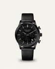 Men's Black Leather Watch - Luxemiro