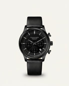 Men's Black Leather Watch - Luxemiro