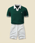 RL Prestige Cable Knit Polo & Shorts Set
