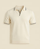 Open Collar Knit Polo Shirt