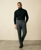 Herringbone Pleated Trouser