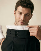 Double Pleat High-Waist Trouser Black