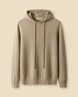 Cashmere-Blend Knit Hoodie Camel