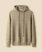 Cashmere-Blend Knit Hoodie Camel