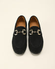 Suede Horsebit Loafer Black