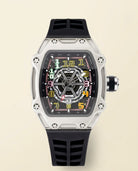 Skeleton Sport Tonneau Watch Silver