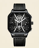 PD Elite Skeleton Square Chronograph Black
