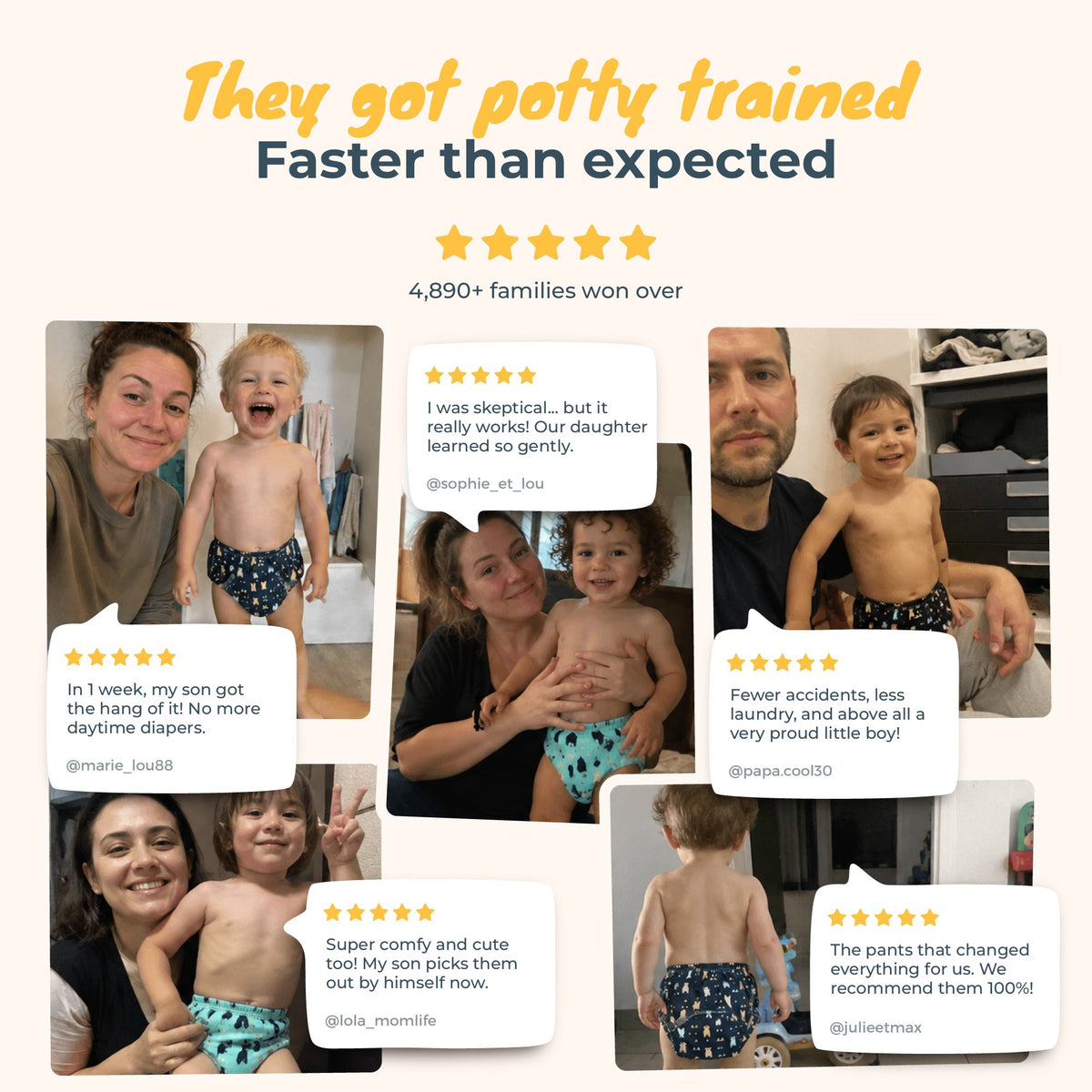 They got potty trained faster than expected: parent reviews