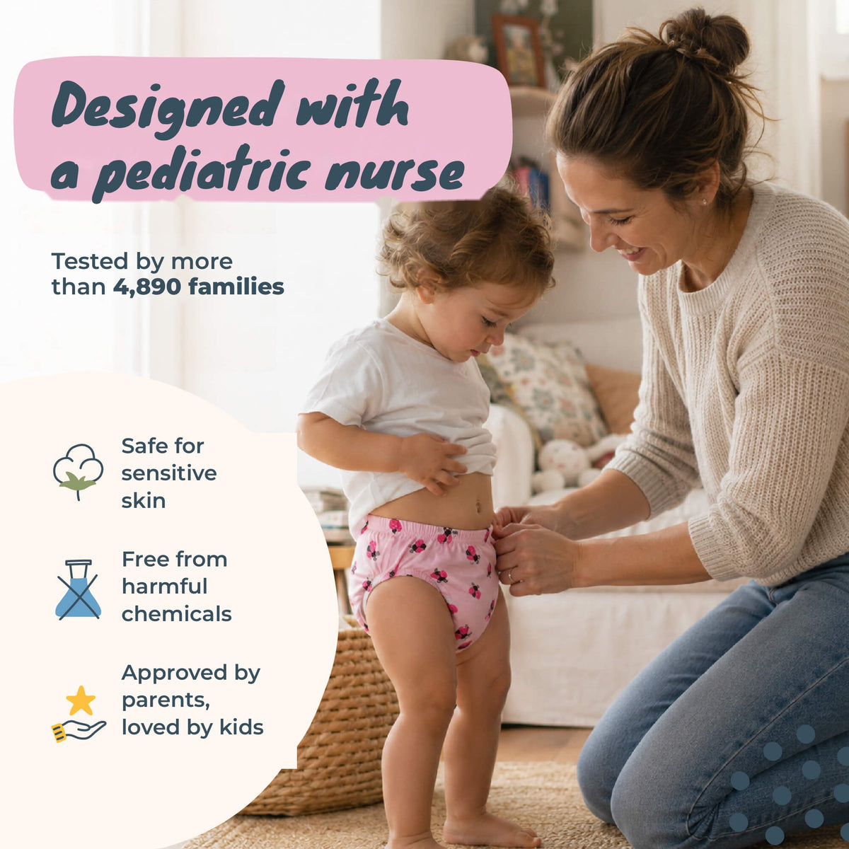 Designed with a pediatric nurse, tested by families