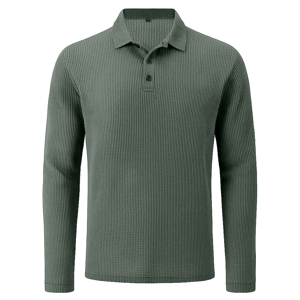 Lusso - Men's Ultra Comfortable Long Sleeve Polo Shirt