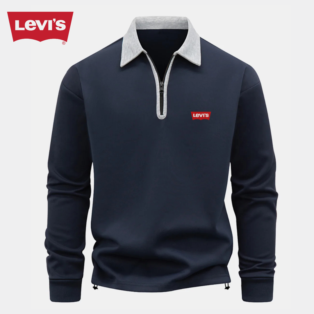 Levi’s™ Contrast Collar Quarter-Zip — Navy