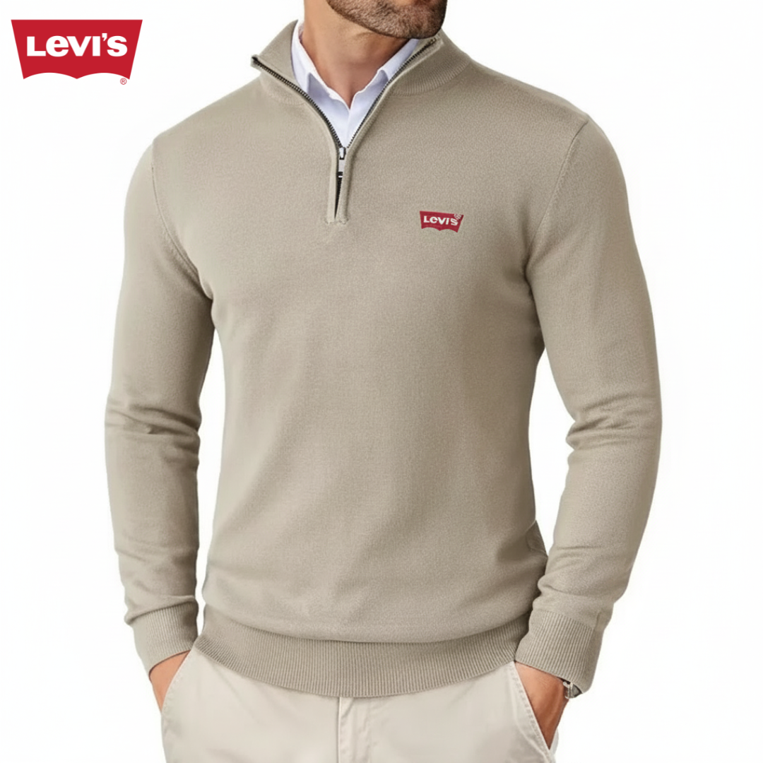 Levi’s™ Fine-Knit Quarter-Zip — Beige