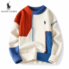 RL™ Patchwork Crewneck Sweater — Cream Orange