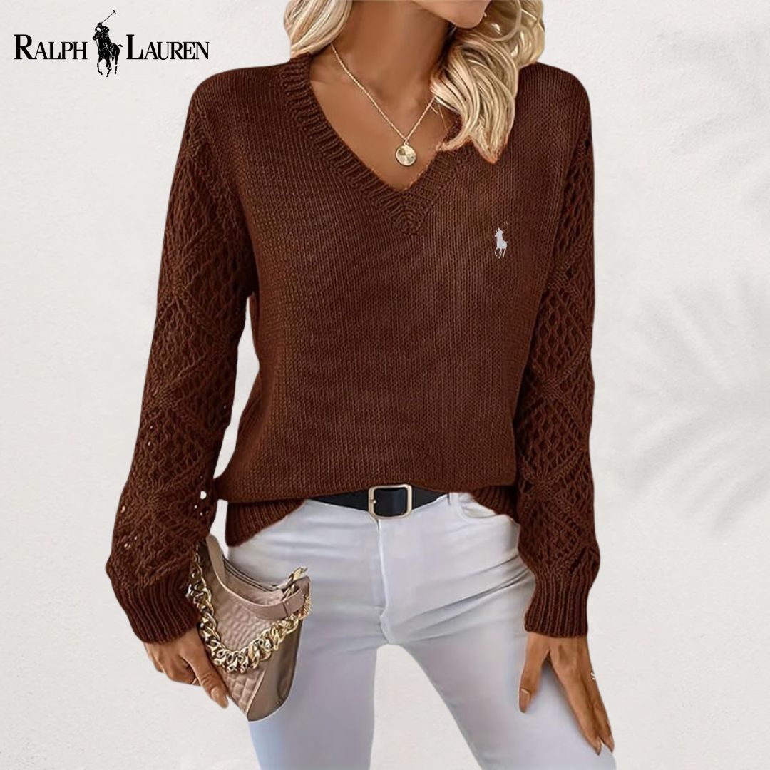 RL™ V-Neck Knit Pullover — Brown
