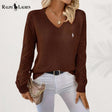 RL™ V-Neck Knit Pullover — Brown