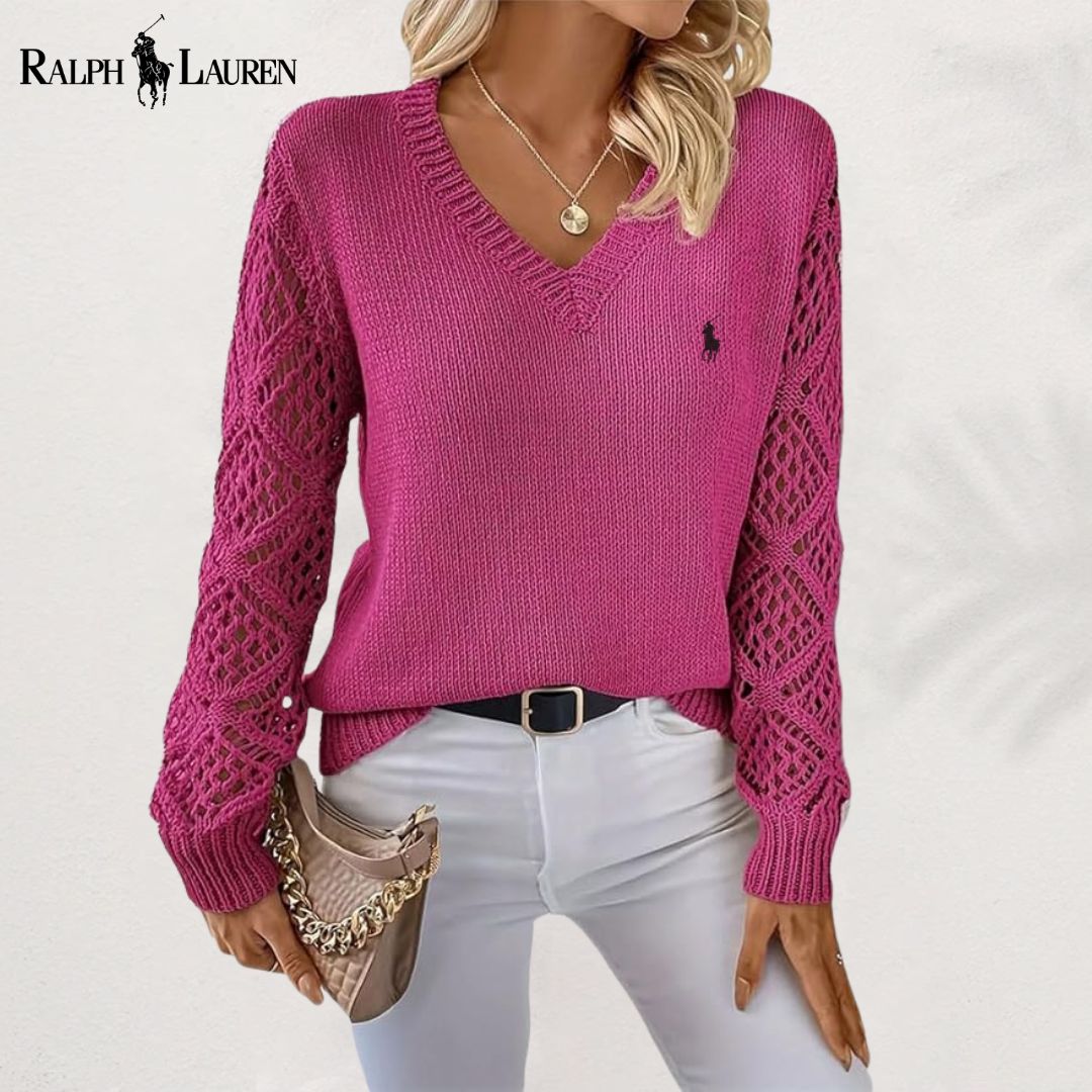 RL™ V-Neck Knit Pullover — Pink